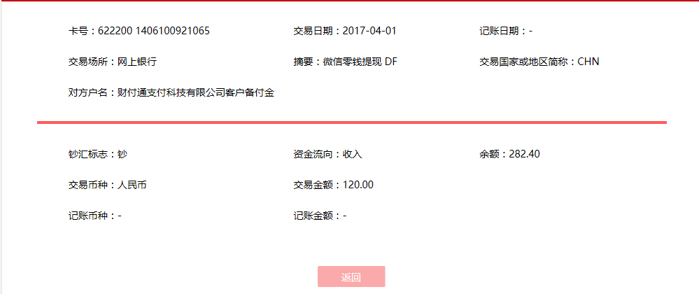 4月1日阜陽(yáng)客戶轉(zhuǎn)賬120元至微信賬戶